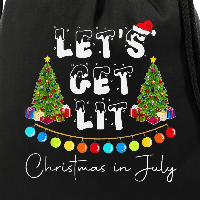 Let's Get Lit Christmas In July Drawstring Bag