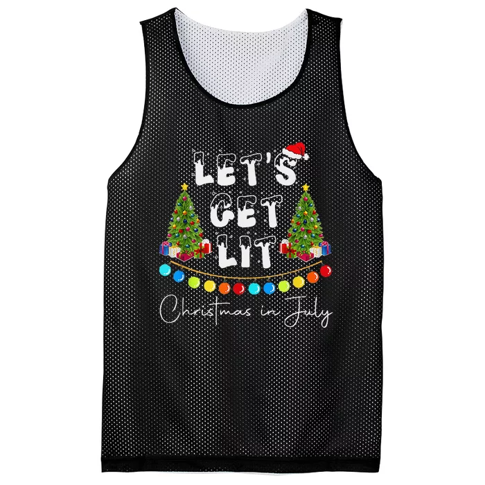 Let's Get Lit Christmas In July Mesh Reversible Basketball Jersey Tank