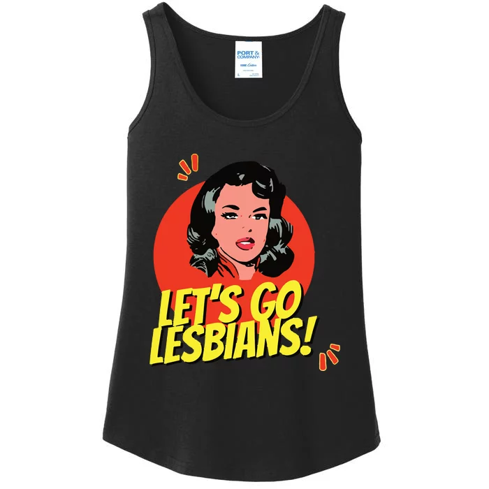 LetS Go Lesbians! Retro Lesbian Subtle Lesbian Ladies Essential Tank