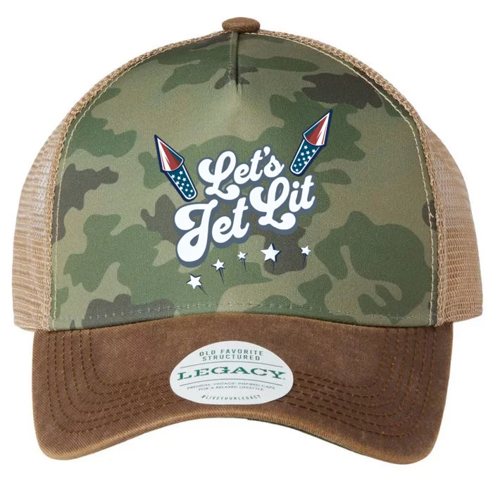 LetS Get Lit Patriotic Fourth Of July 4th Legacy Tie Dye Trucker Hat