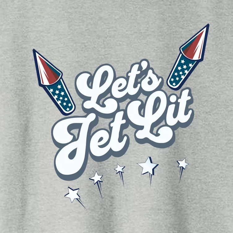 LetS Get Lit Patriotic Fourth Of July 4th Women's Crop Top Tee