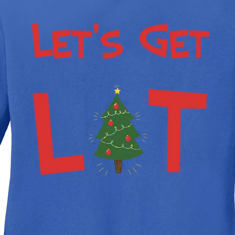 Let's Get Lit Funny Christmas Ing Xmas Lights Funny Gift Ladies Long Sleeve Shirt