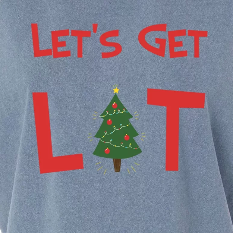 Let's Get Lit Funny Christmas Ing Xmas Lights Funny Gift Garment-Dyed Women's Muscle Tee