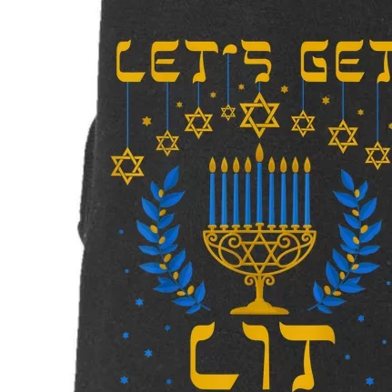 Let's Get Lit Hanukkah Shirt Jeworah Jewish Chanukkah Doggie 3-End Fleece Hoodie