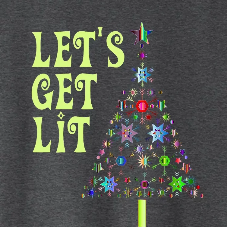 LetS Get Lit Adult Funny Christmas Women's Crop Top Tee