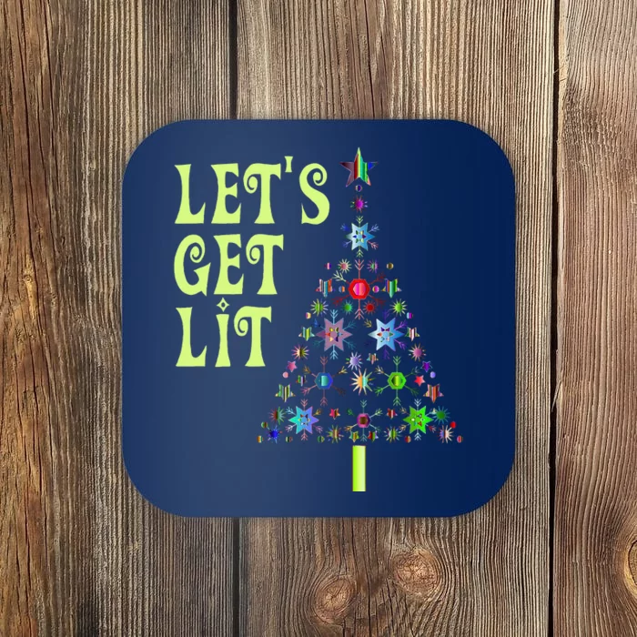 LetS Get Lit Adult Funny Christmas Coaster