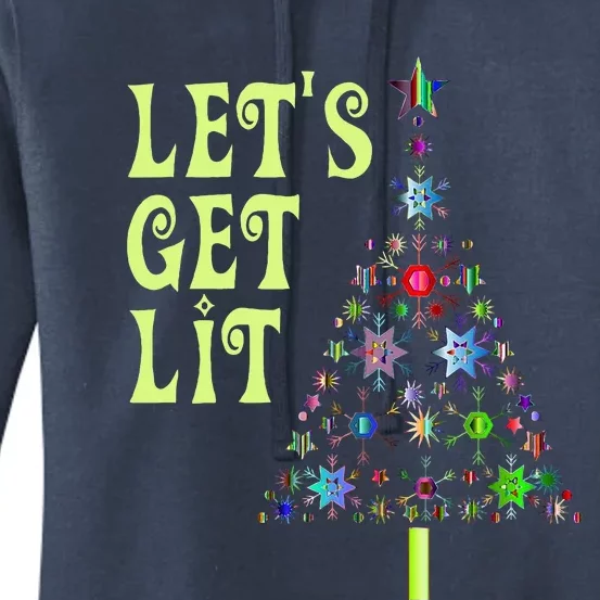 LetS Get Lit Adult Funny Christmas Women's Pullover Hoodie