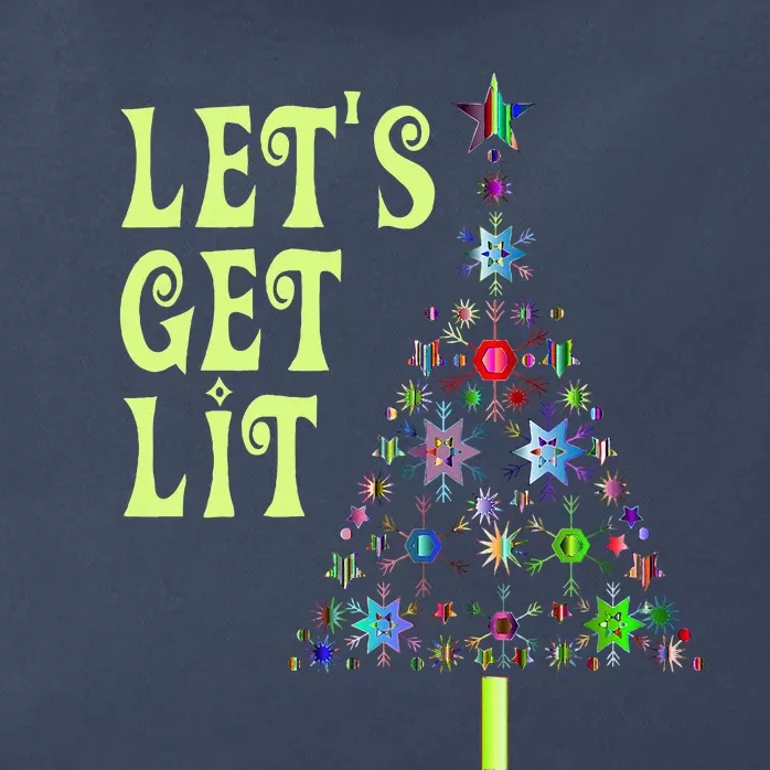 LetS Get Lit Adult Funny Christmas Zip Tote Bag