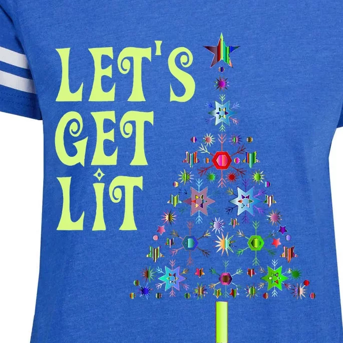 LetS Get Lit Adult Funny Christmas Enza Ladies Jersey Football T-Shirt