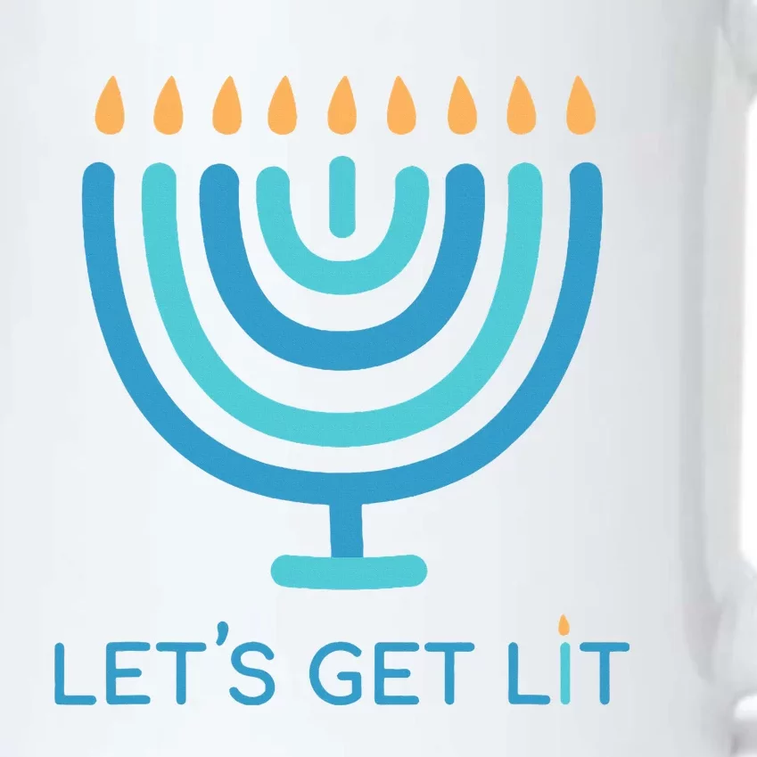 Let's Get Lit Menorah Jewish Funny Ugly Hanukkah Jew Black Color Changing Mug