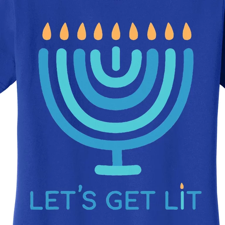 Let's Get Lit Menorah Jewish Funny Ugly Hanukkah Jew Women's T-Shirt