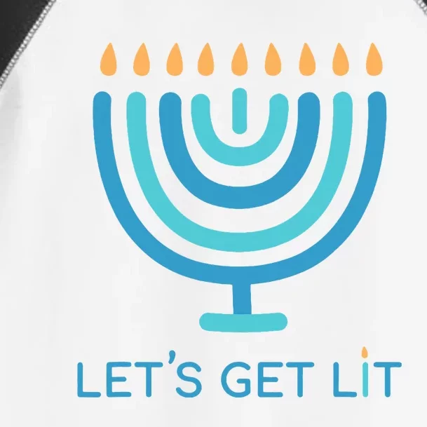 Let's Get Lit Menorah Jewish Funny Ugly Hanukkah Jew Toddler Fine Jersey T-Shirt