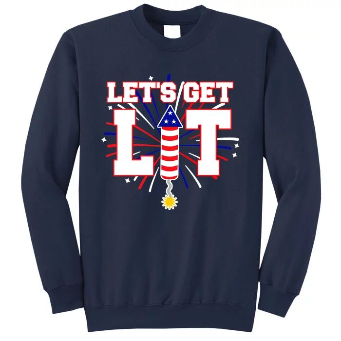 Let's Get Lit Cute Fireworks Funny Fourth of July Sweatshirt