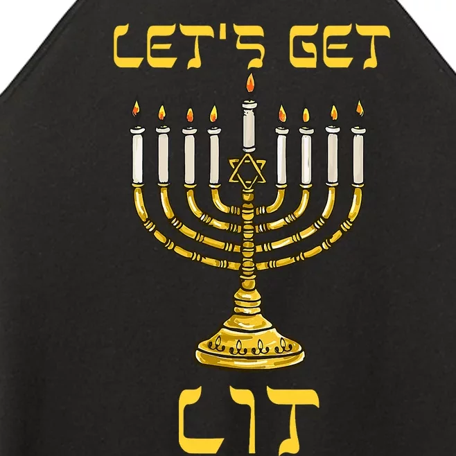 Lets Get Lit Chanukah Happy Hanukkah Funny Menorah Jewish Women’s Perfect Tri Rocker Tank