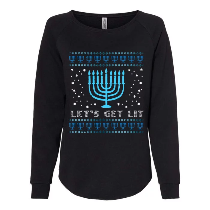 Lets Get Lit Ugly Hanukkah Menorah Chanukah Jew Womens California Wash Sweatshirt