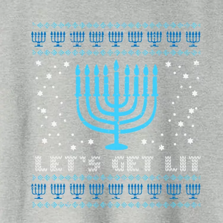 Lets Get Lit Ugly Hanukkah Menorah Chanukah Jew Women's Crop Top Tee