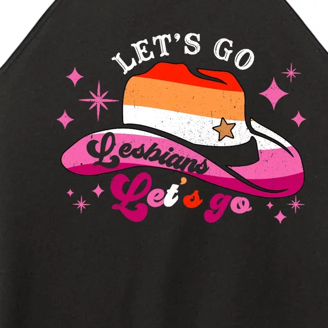 Let's Go Lesbians Let's Go Cowgirl Cowboy Howdy LGBT Pride Women’s Perfect Tri Rocker Tank