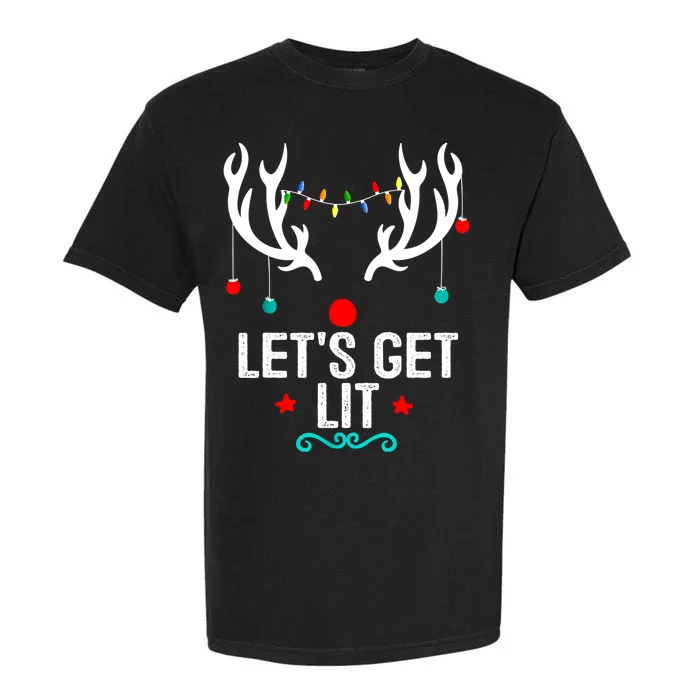 LetS Get Lit Cool Christmas Garment-Dyed Heavyweight T-Shirt