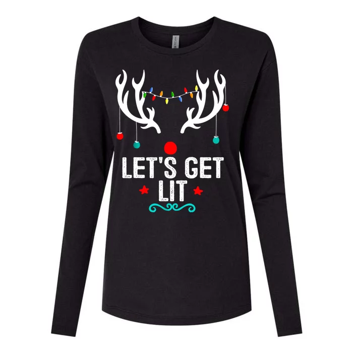 LetS Get Lit Cool Christmas Womens Cotton Relaxed Long Sleeve T-Shirt