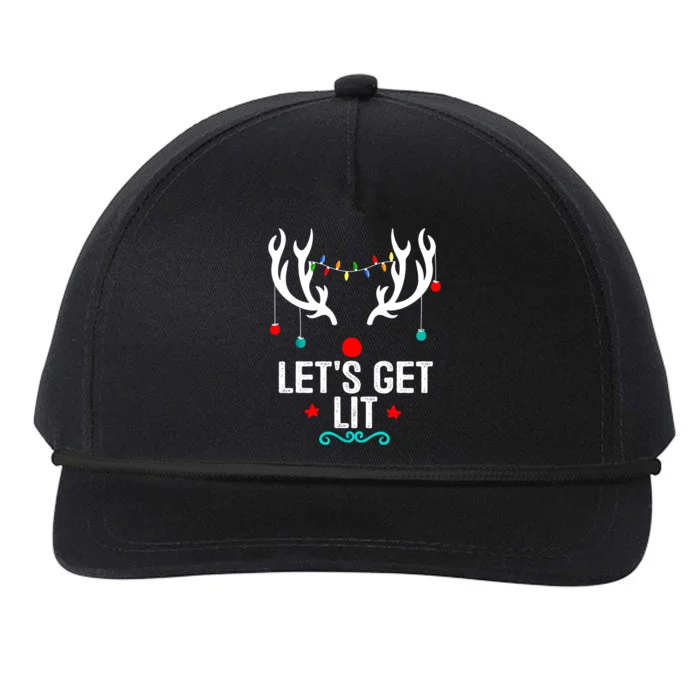 LetS Get Lit Cool Christmas Snapback Five-Panel Rope Hat