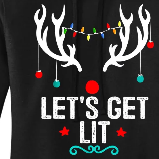 LetS Get Lit Cool Christmas Women's Pullover Hoodie