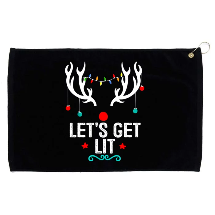 LetS Get Lit Cool Christmas Grommeted Golf Towel