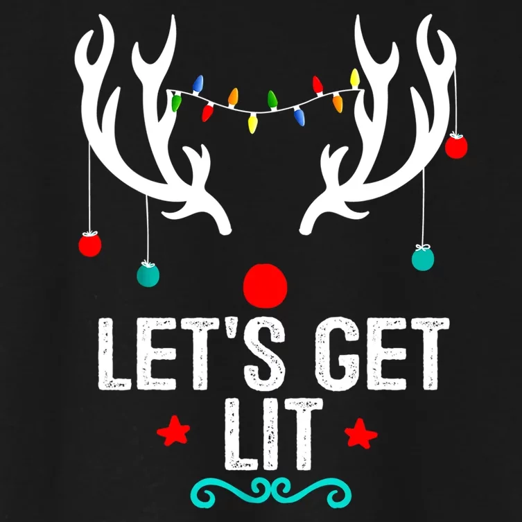 LetS Get Lit Cool Christmas Women's Crop Top Tee