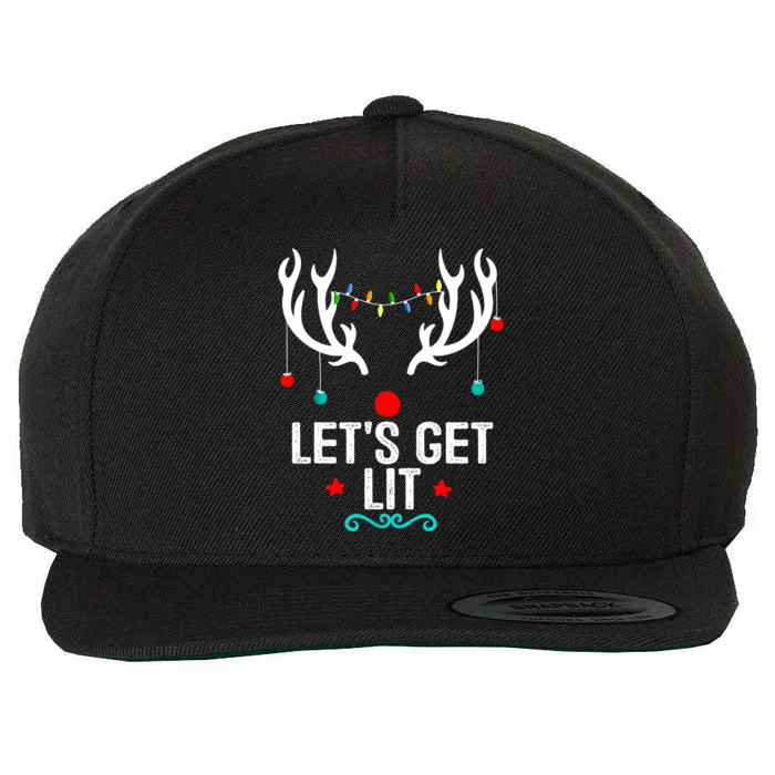 LetS Get Lit Cool Christmas Wool Snapback Cap