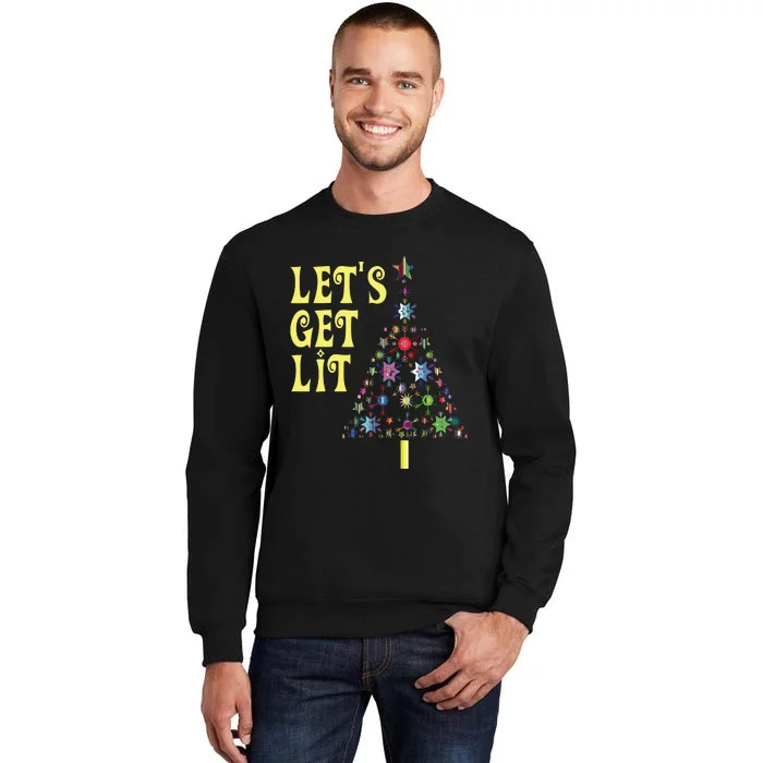 Lets Get Lit Shirts Adult Funny Christmas Sweatshirt