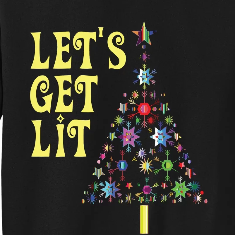 Lets Get Lit Shirts Adult Funny Christmas Sweatshirt