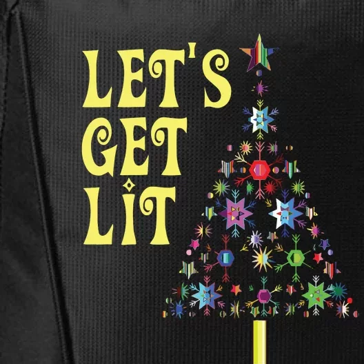 Lets Get Lit Shirts Adult Funny Christmas City Backpack