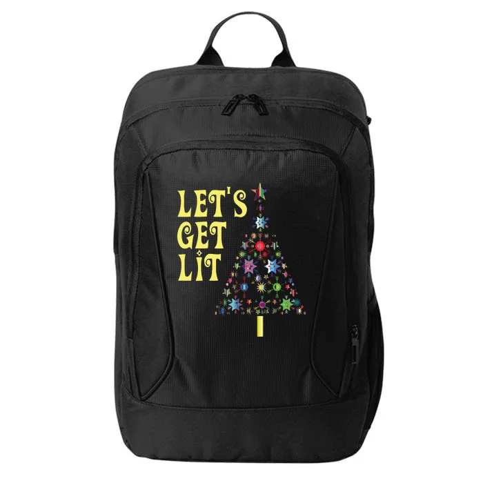 Lets Get Lit Shirts Adult Funny Christmas City Backpack