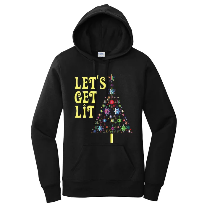 Lets Get Lit Shirts Adult Funny Christmas Women's Pullover Hoodie