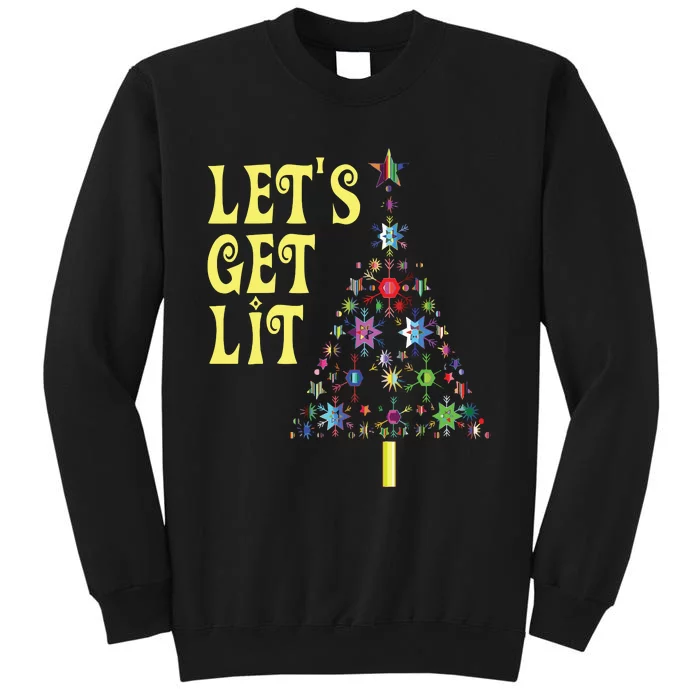 Lets Get Lit Shirts Adult Funny Christmas Tall Sweatshirt