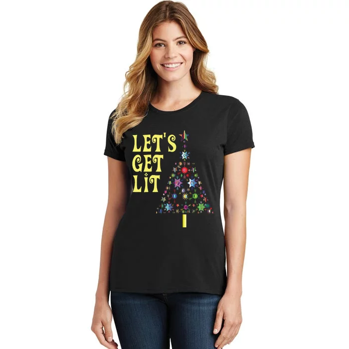 Lets Get Lit Shirts Adult Funny Christmas Women's T-Shirt