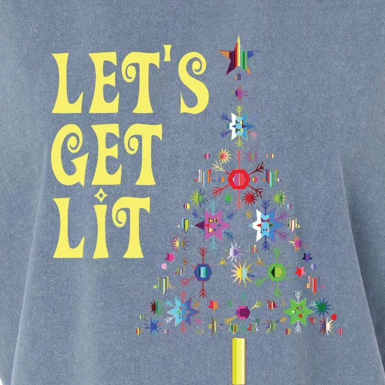 Lets Get Lit Shirts Adult Funny Christmas Garment-Dyed Women's Muscle Tee