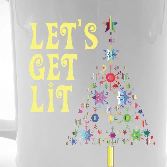 Lets Get Lit Shirts Adult Funny Christmas Front & Back Beer Stein