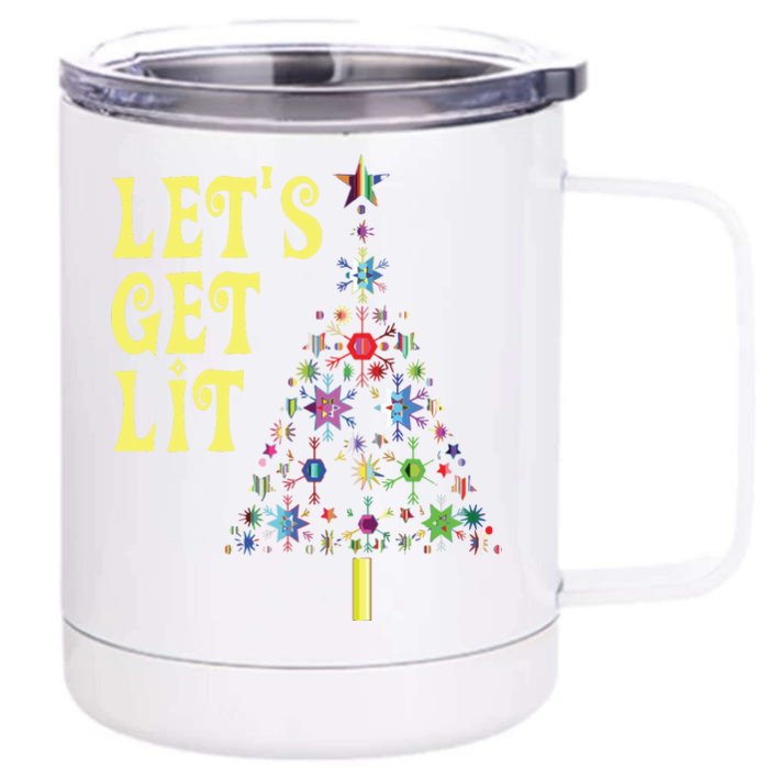 Lets Get Lit Shirts Adult Funny Christmas Front & Back 12oz Stainless Steel Tumbler Cup