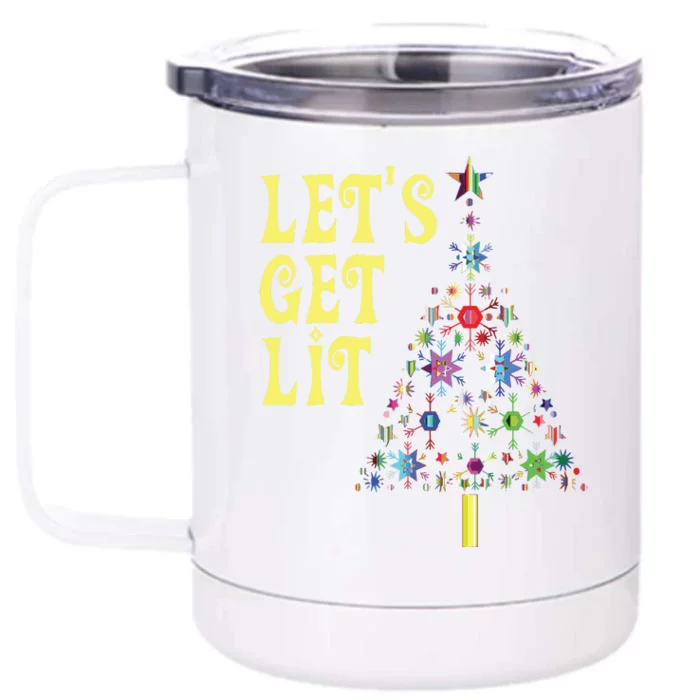 Lets Get Lit Shirts Adult Funny Christmas Front & Back 12oz Stainless Steel Tumbler Cup