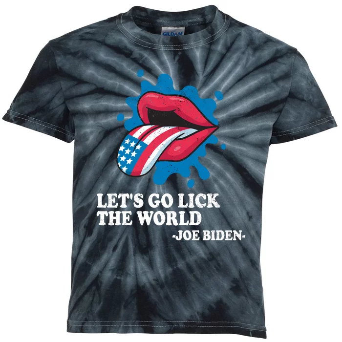 Let's Go Lick The World Joe Biden Kids Tie-Dye T-Shirt