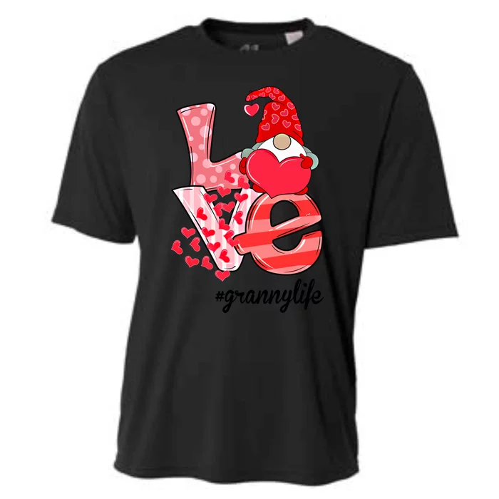 Love Granny Life Gnomie Valentine's Day Gift Granny Gift Cooling Performance Crew T-Shirt