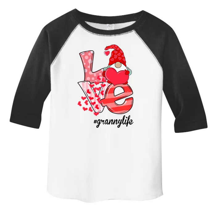 Love Granny Life Gnomie Valentine's Day Gift Granny Gift Toddler Fine Jersey T-Shirt