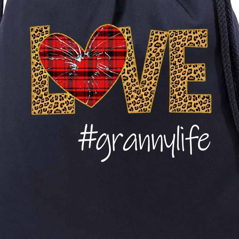 Love Granny Life Leopard Funny Mother Day Gift Meaningful Gift Drawstring Bag