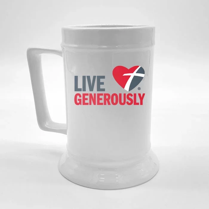 Living Generously Front & Back Beer Stein