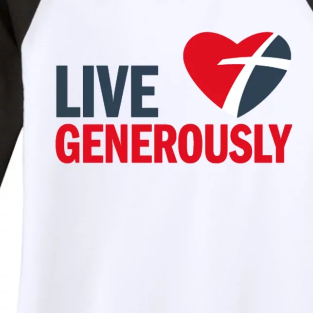 Living Generously Women's Tri-Blend 3/4-Sleeve Raglan Shirt