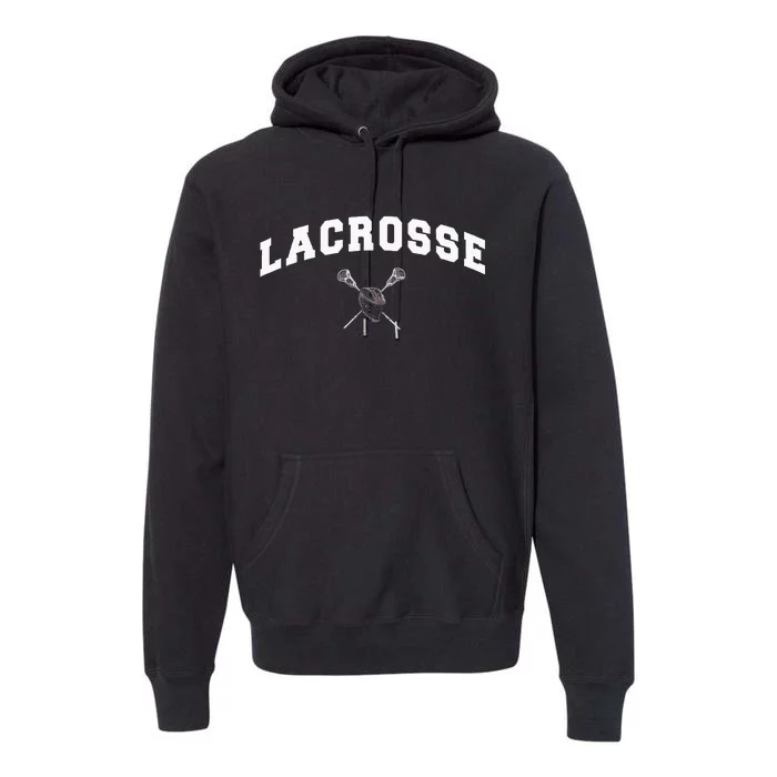 Lacrosse Gifts Lax Lacrosse Player Stick Premium Hoodie