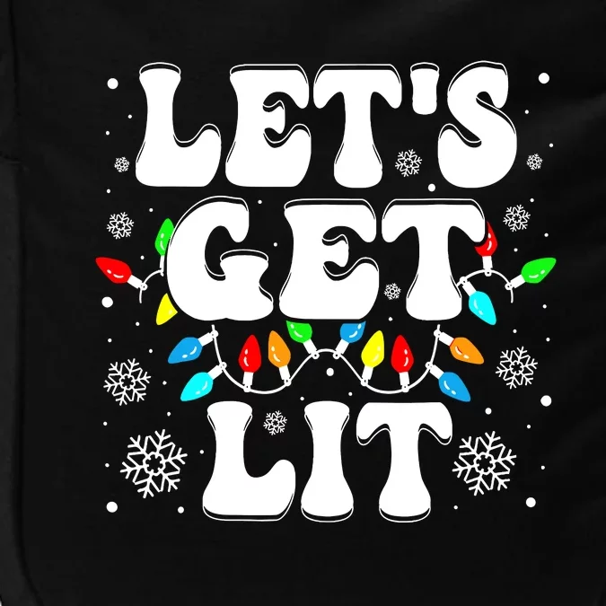 LetS Get Lit Funny Christmas Lights Xmas Pajamas Holiday Impact Tech Backpack