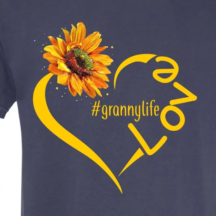 Love Granny Life Sunflower Mother Day Granny Gift Garment-Dyed Heavyweight T-Shirt