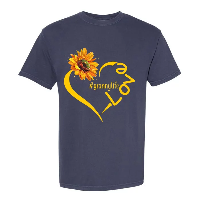 Love Granny Life Sunflower Mother Day Granny Gift Garment-Dyed Heavyweight T-Shirt