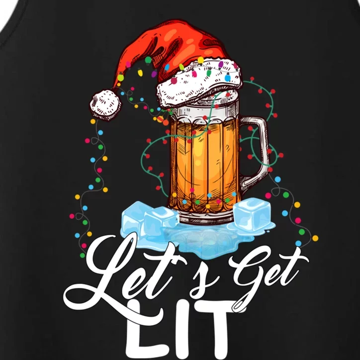 Let's Get Lit Adult Funny Christmas Ing Xmas Lights Meaningful Gift Performance Tank